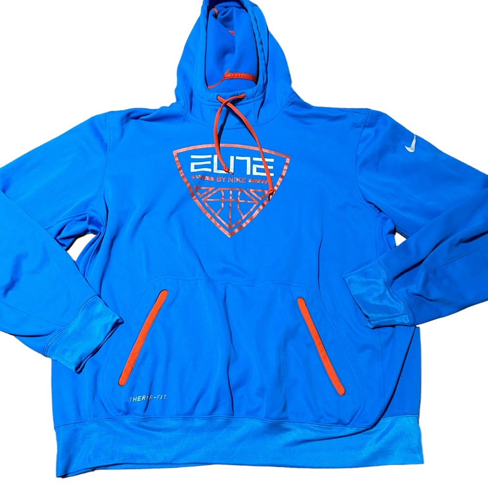 Nike Elite Mens Blue Hooded Sweatshirt sz Large